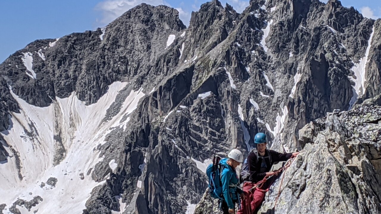 Ridge climbing in Klein Bielerhorn, Switzerland