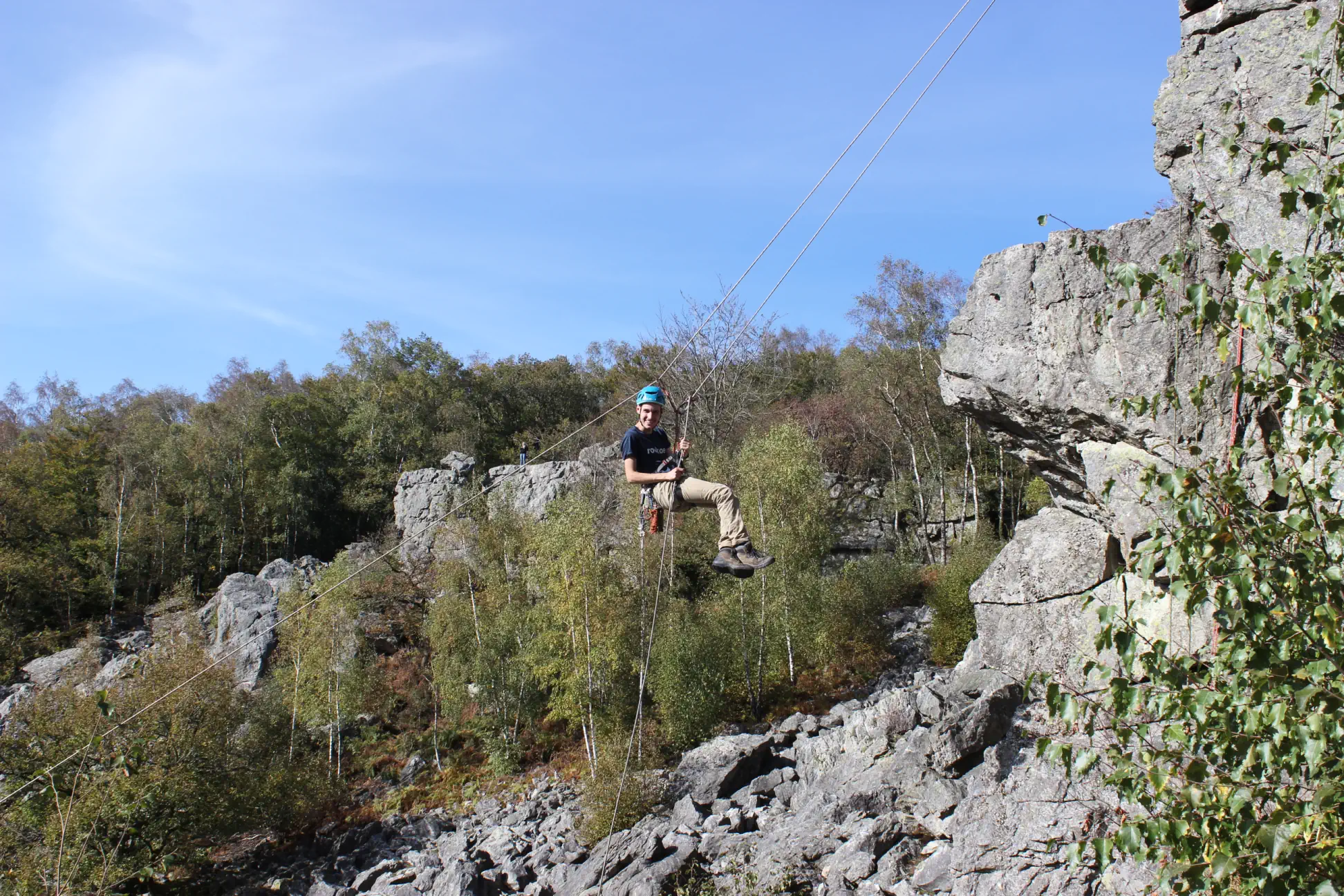 Guided rappel from Rock du Tour, France